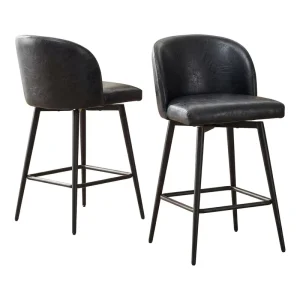 Fixed Height Bar Stool Non Slip Pads Modern Contoured Backrest Tapered Legs Square Footrest for Kitchen Pub Counter Lounge