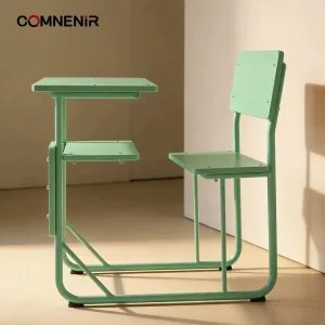 Fixed Height Single Student Desk Chair Set Safe Comfortable School Furniture for Kids Teenagers