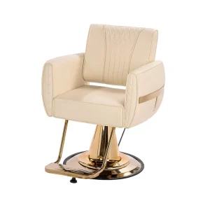 Flagship Modern Salon Chair Chrome Base 360 Swivel Height Adjustable Barbershop Styling Chair