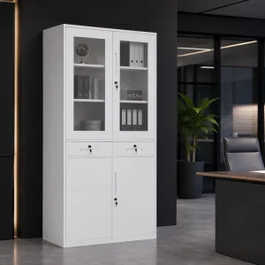 Flat Metal Steel Staff White File Cabinet Fireproof Vertical 2 Drawer Filing Storage Cabinets with Lock for Office Furniture