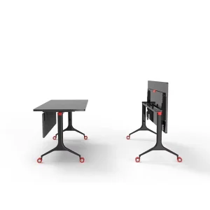 Flip Top Folding Training Table on Casters Space Saving Nesting Mobile Desk for Training Room and Seminar