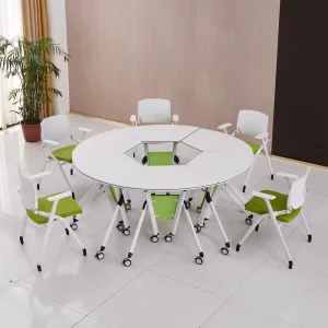 Flip Top Mobile Training Room Folding Conference Table With Wheels For Classrooms Media Centers