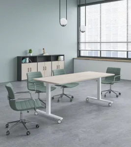 Flip Top Nesting Training Desk with Stainless Steel Waterproof Scratch Resistant Tabletop Modular Design