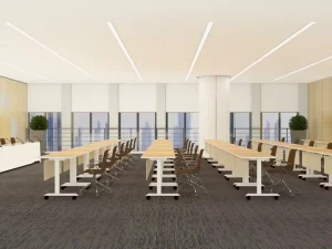Flip and Nest Training Tables Rolling Modular Folding Design Flip Top Meeting Table