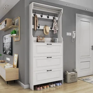 Flip top Wooden Modern Eco Friendly Adjustable Dustproof Durable Space Saving Wall Mount 24 35 Pair Shoe Cabinet Home Entrance
