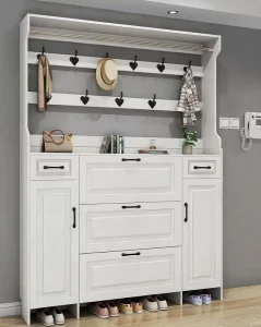 Flip top Wooden Modern Eco Friendly Adjustable Shoe Cabinet Home Entrance Living Room Large Capacity Ultra thin Space saving