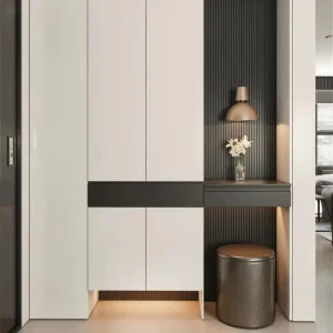Floating Shoe Cabinet with LED White Storage Handleless Drawer Custom OEM Factory Direct