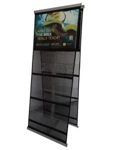 Floor Standing Foldable Eco Friendly Water Resistant Lightweight Modern Magazine Stand Portable Brochure Holder for Promotion
