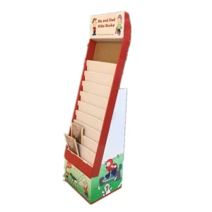 Floor Standing Foldable Paper Floor Books Display Rack Cardboard POP Display Stand for Magazine