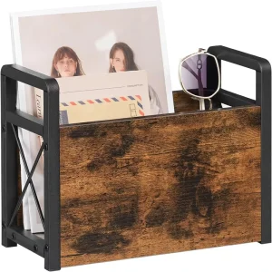 Floor Standing Metal Magazine Holder Non Folding Single Tier Rack for Home Office Use Organizing Books Magazines Newspapers