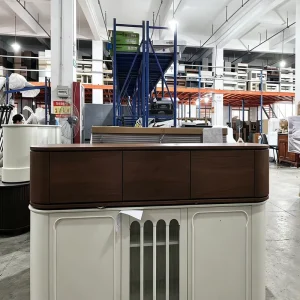 Floor Vintage Storage Cabinet Wood Display Long Curve TV Stands Living Room Wooden TV Cabinet