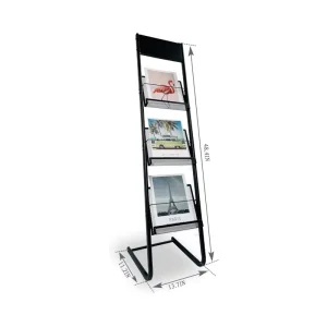 Floor standing 3 tier Magazine Rack Manual Display Stand