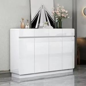 Floor standing Wooden Storage Cabinet with Adjustable Layers and Large Capacity for Household & Warehouse Use Modern Design