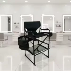 Foldable Aluminum Alloy Modern Mall Portable Makeup and Director Chair Bar Stool Travel Beauty Salon Makeup Artist Chair