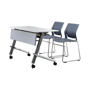 Foldable Bamboo Modern Minimalist Training Table Chair Set Conference Table Double seat Tutoring Desk Long Bench style