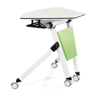 Foldable Conference Training Table Circular Combination Table with Wheels Multi functional Student Desk