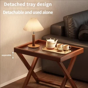 Foldable Durable Eco Friendly Small Side Table Minimalist Compact Coffee Table for Small Space Bedside End Table for Living Room
