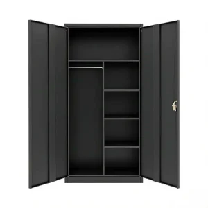 Foldable Freestanding Steel File Cabinet 2 Door Double Open Modern Metal Filing Cabinet for Office Hotel Use