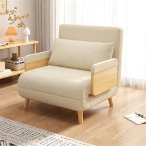 Foldable Leisure Lounge Accent Upholstered Reading Chair Livingroom Sofa Bed