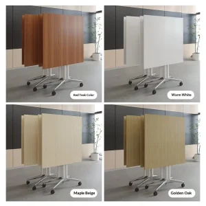 Foldable Mobile Fixed Long Training Meeting Table Splicing Telescopic Multifunctional Folding Desk Melamine Modern Conference