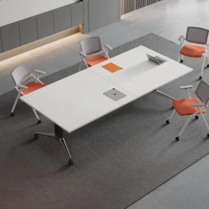 Foldable Mobile Fixed Long Training Meeting Table Splicing Telescopic Multifunctional Folding Desk Melamine Modern Conference
