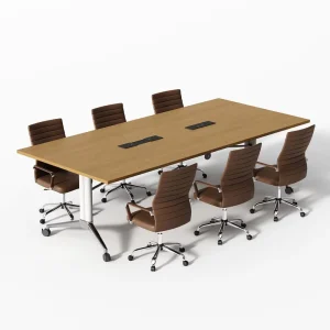 Foldable Mobile Long Bamboo Conference Table Thickened Wheels Modern Minimalist Design High end Desk for