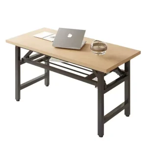 Foldable Particle Office Desk with PVC Edge Metal Frame Folding Computer Study Table for Training School Exhibition