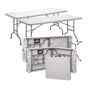 Foldable Plastic Banquet Table Portable Rectangle Wedding Dining Table for Outdoor Event Hotel Party