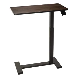 Foldable Portable Height Adjustable Laptop Table Wood Mobile Standing Desk Casters Home Office Hotel