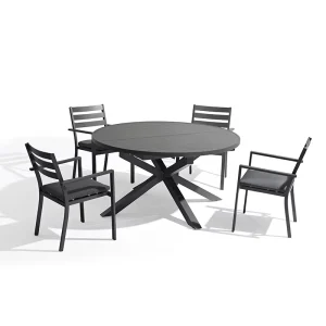 Foldable Rustproof Aluminum Table Nordic Modern Design Dining Folding Table Chair for Hotel Villa Hospital Park Use Customized