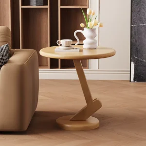 Foldable Solid Wood Coffee Side Table Modern Sofa End Table Compact Furniture for Small Apartment Living Room Balcony