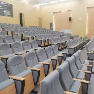 Foldable Theater Furniture Metal Auditorium Church Chair Seats Back Table Writing Pad Classroom Electric