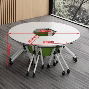 Foldable Training Table Set Multi functional Mobile Splicing Tables Hexagonal & Round Combination Long Conference Tables