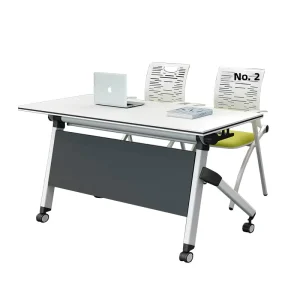 Folding Bamboo Conference Training Table Chair Set Mobile Modular Desk for Educational Institutions Modern Minimalist Design