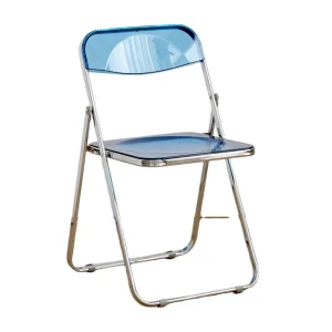 Folding Chair Acrylic Transparent Nail Salon Chair Simple Crystal Dining Chair Stool
