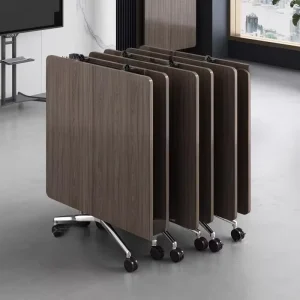 Folding Conference Table Rounded Corners Bamboo Modern Minimalist Multi functional Splicing Telescopic Office Desk Table