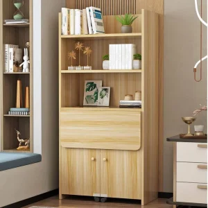 Folding Melamine Modern Study Table Desk Bookshelf Bookcase Integrated Combination Bedroom Student Writing Desk Simple Office