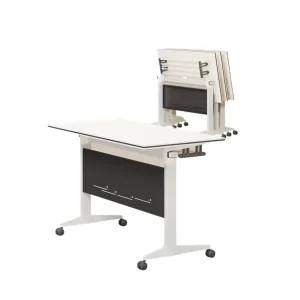 Folding Metal Training Table with Wheels Modern Design Movable Office Conference Desk for Home Office & Hotel Use