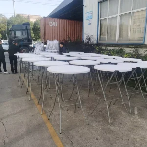 Folding Plastic Bar Table High Seat Stool Bar Furniture Commercial Furniture