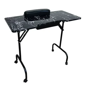 Folding Portable Nail Table Salon Furniture Tech Desk Metal Dressing Chair and Table Nails Spa Nail Desk