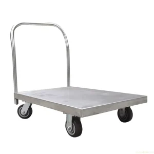 Folding Stainless Steel Tube Transport Platform Trolley for Hotel and Restaurant Supplies