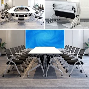 Folding Training Conference Table Combination Movable Modular Office Desk Simple Training Institution Table