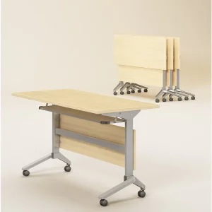Folding Training Table Modular Extendable Convertible Iron MDF Material Office Use