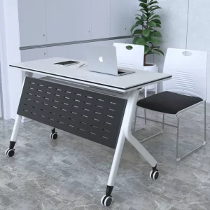 Folding Training Table Movable Office Desk Splicing Long Table Modern Design Education Institution Tipping Table Chair