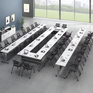 Folding Training Table-chair Sets Stackable Modular Conference Tables Long Benches Flip-up Tables Meeting Rooms Office Desks