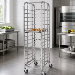 Food Safe 304 201 Stainless Steel Commercial Sheet Pan Rack Mobile Food Cart