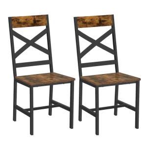 For Ergonomic Design Industrial Style Dining Chairs Set of 2 Eco Friendly & Durable Home Furniture