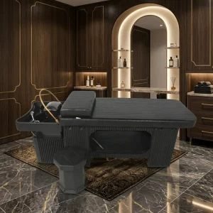 For Portable Modern Stainless Steel Shampoo Chair with Ceramic Basin for Salon and Living Room Use