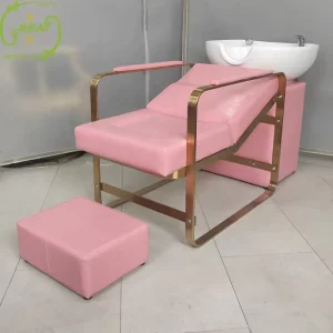 Foshan Factory Hair Salon Pink Shampoo Chair