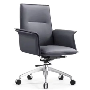 Foshan Furniture Supplier Modern Ergonomic Executive Natural Leather Conference Swivel Office Chair with Genuine Castor